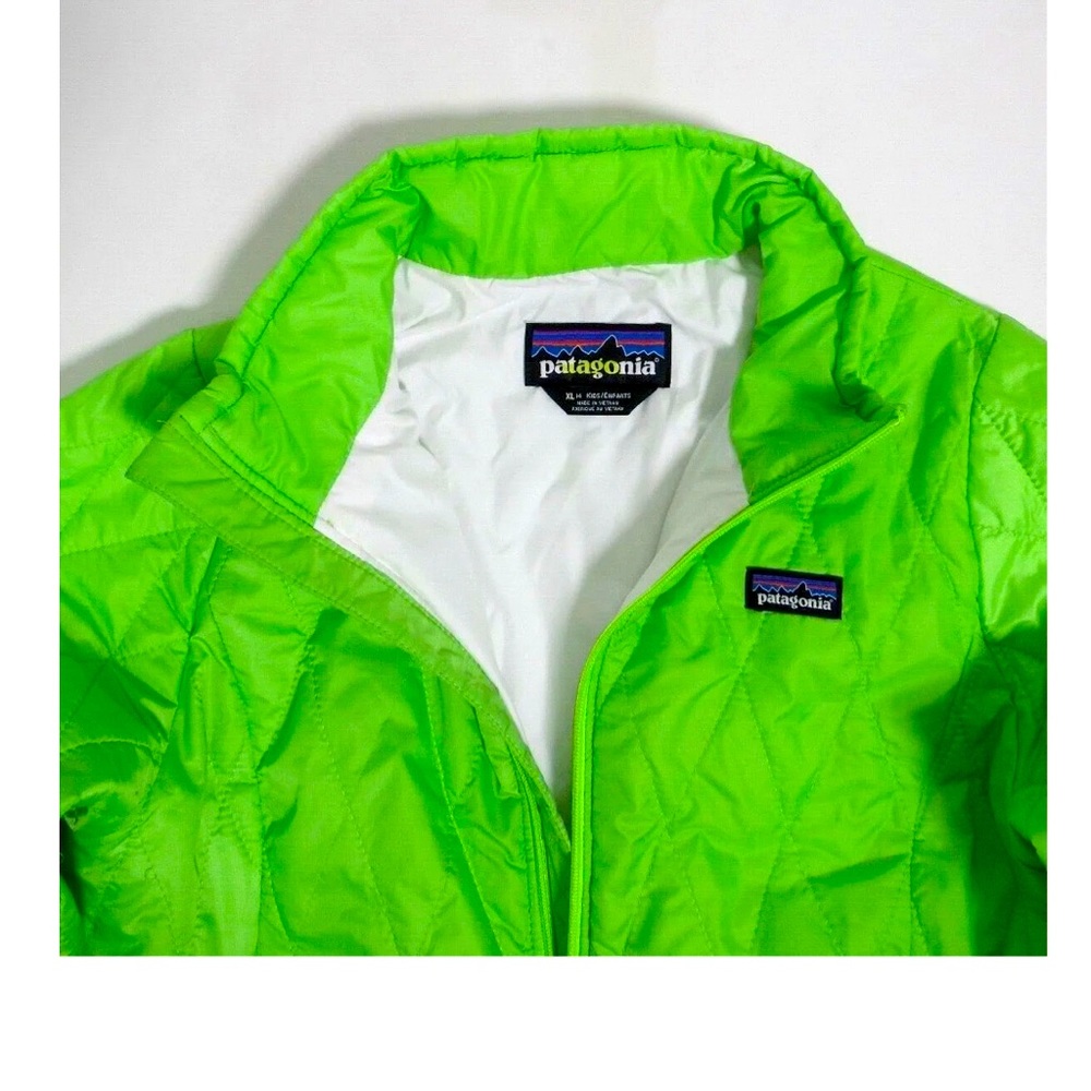COPY - Patagonia Girl's Nano Puff Jacket PrimaLoft Neon Green Size S 7/8 girls …